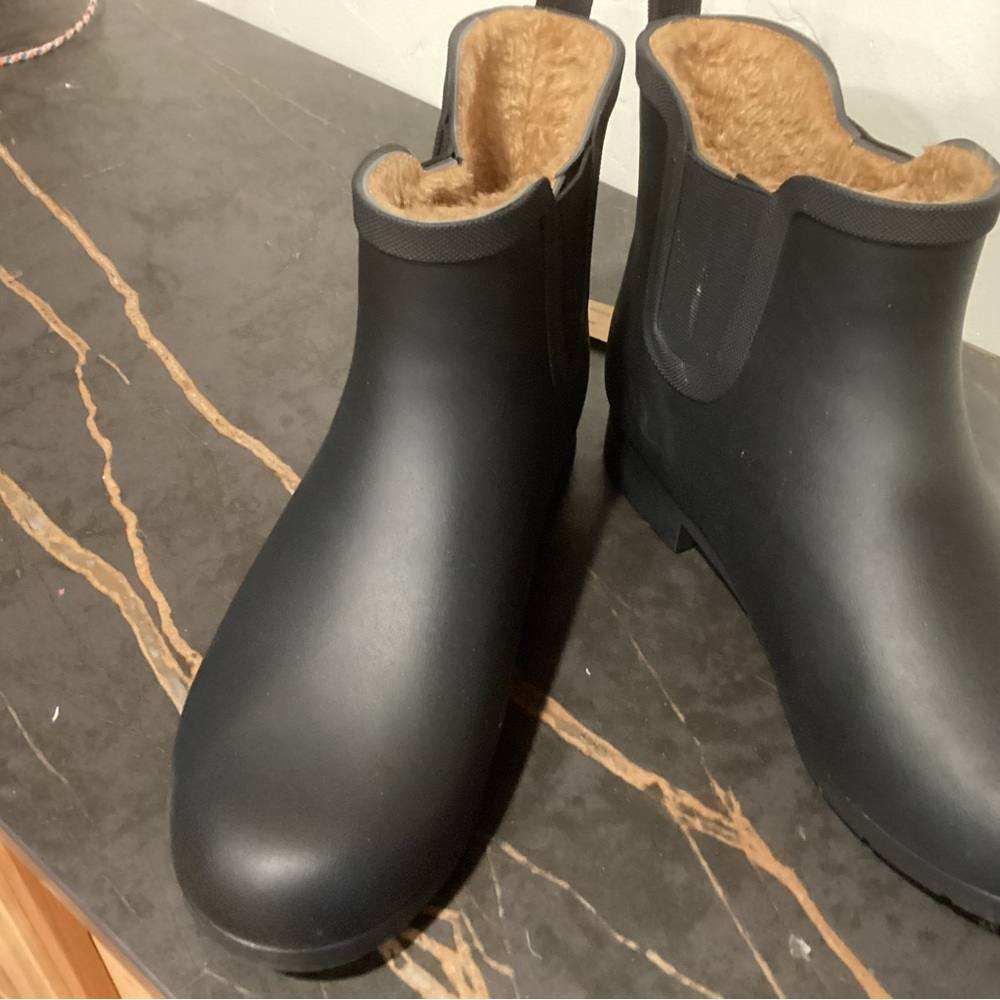 Black Faux Fur Lined Ankle Boots